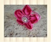 Tiara Rosa Pink Flor e Strass